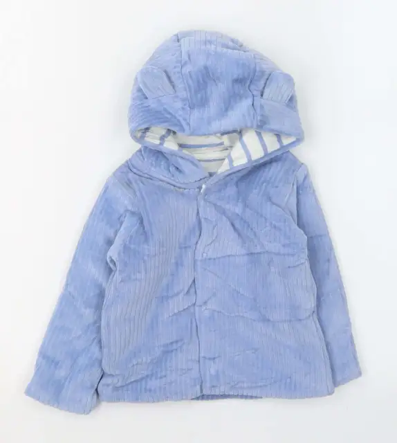 Marks and Spencer Baby Blue Basic Coat Size 6-9 Months Button