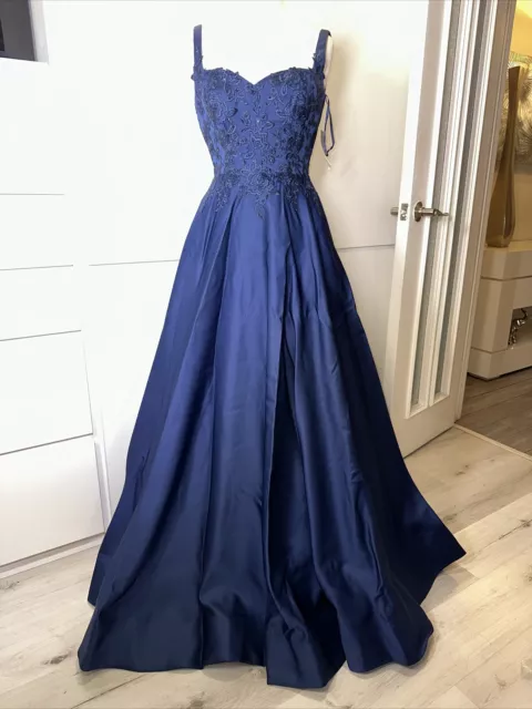 New La Femme Dress - Blue- Size 6 New With Tags-Ballgown-Prom