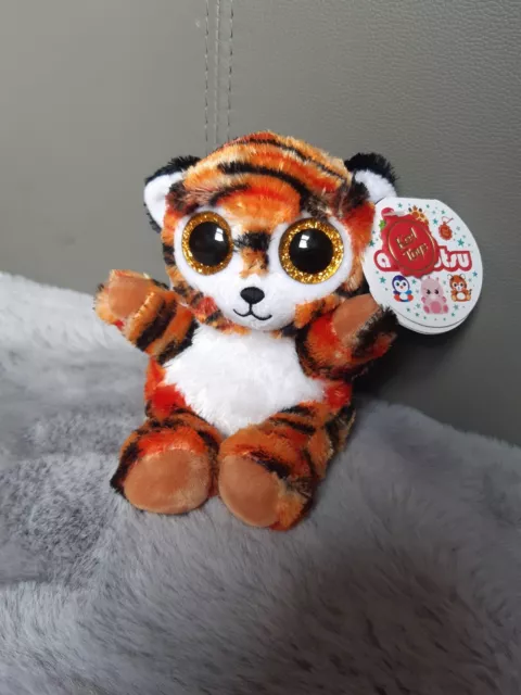 KEEL TOYS ANIMOTSU Eden Tiger Orange Striped Soft Plush Beanie Toy