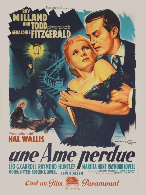 Une Ame Perdue, R. Milland, Repro Affiche De Cinema Vintage (40X60)