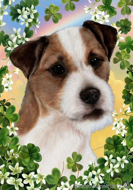 Clover House Flag - Wirehaired Tri Jack Russell Terrier