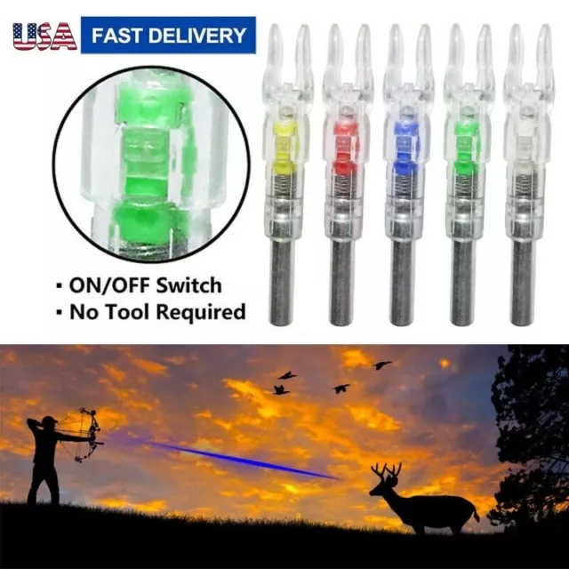 Automatic LED Arrows Lighted Nocks ID 6.2mm Arrows Nock Tail For Compound Bow