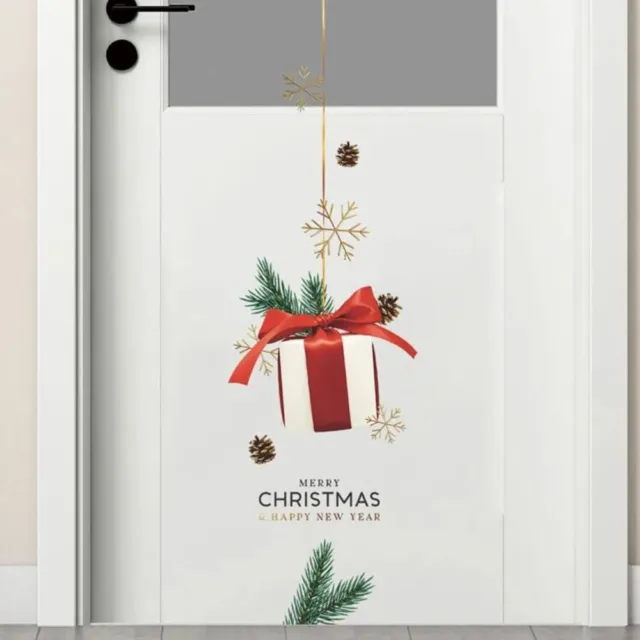 Cartoon Xmas Door Window Stickers Cute Christmas DIY Decal  Festival Decor