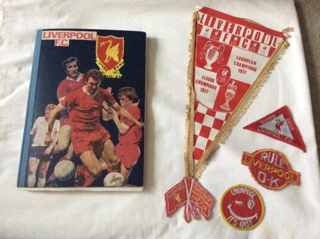 FOOTBALL FANION XXL ancien - Liverpool FC original pennant Anfiel road
