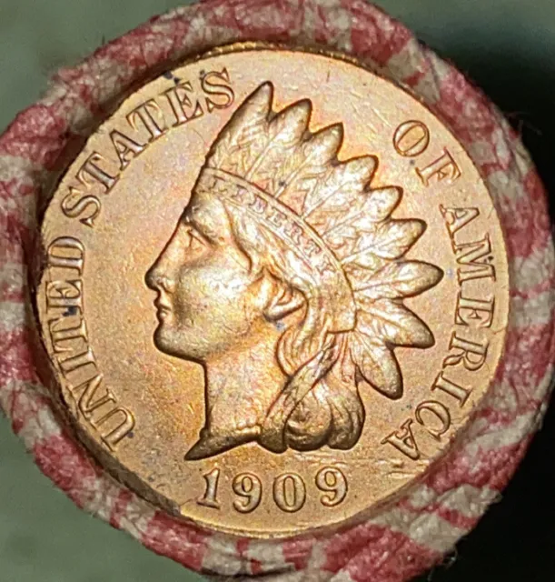 US Lincoln Wheat 1C Cent Penny Roll 1909-S/1909 Indian Head Cent BU (50 Coins)