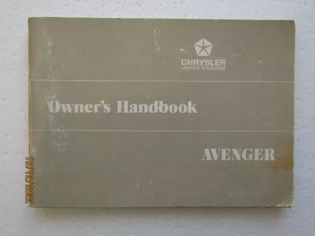 Chrysler Avenger Owners Handbook