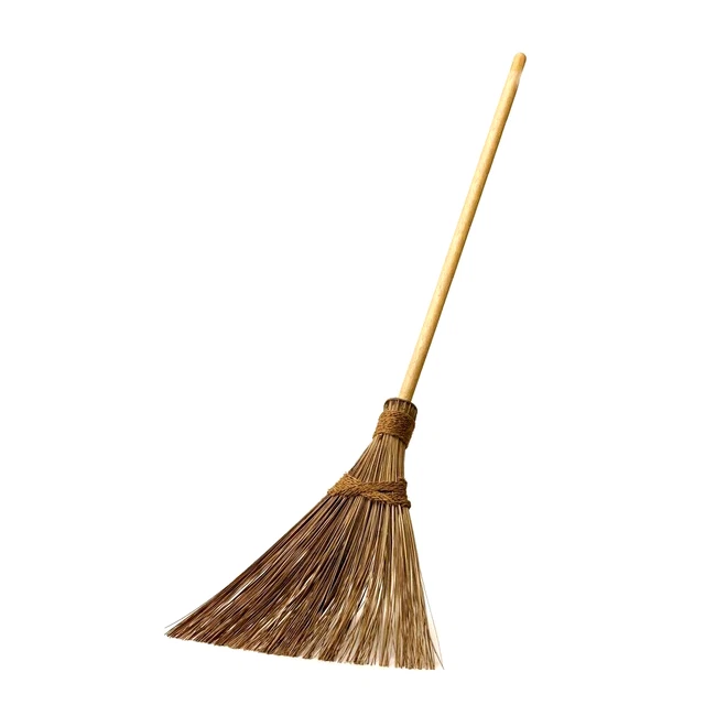 Ceylon Coconut Leaf Sticks Grass Broom 150pcs 100% Natural With Wooden Handle 01