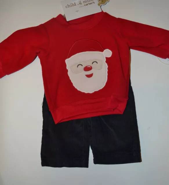 Child of Mine by Carter's 2-piece Outfit Set  Infant   SIZE NB  NWT Santa