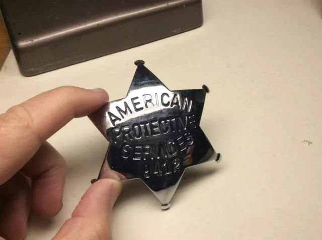 Badge, Obsolete. American Protective Services. 6 Point, Ed Jones Co. Obsolete