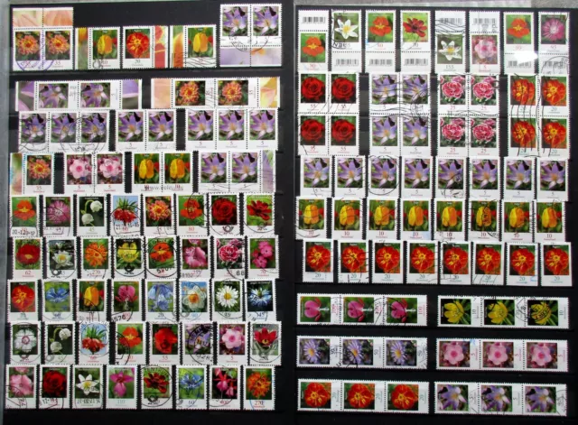 BRIEFMARKEN DEUTSCHLAND, BRD,DAUERSERIE BLUMEN,MARKEN mit RAND,EAN,STREIFEN usw. 2