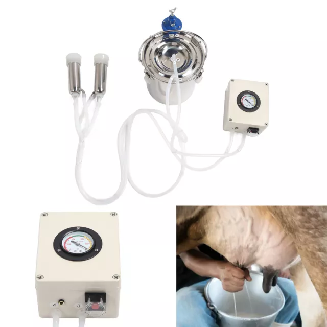 6L Electrical Milking Machine Milker Vacuum Suction Pump for Farm Cow Goat Sheep