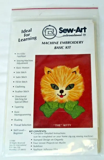 Kit de bordado de máquina internacional de coser gatito de colección para máquina de zigzag