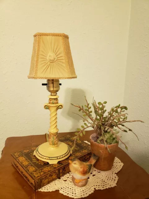 Vintage Moe Bridges Boudoir Accent Lamp with Victorian-French Style Lace Shade