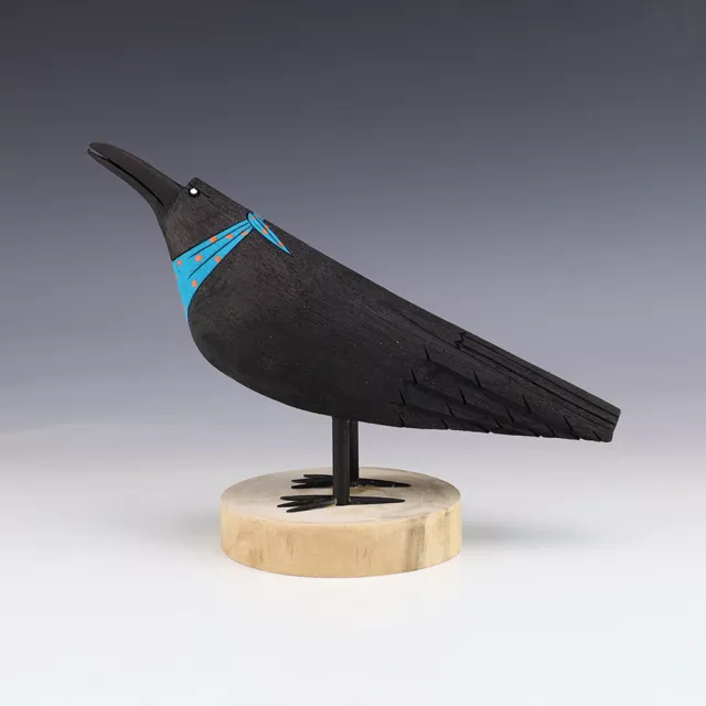 Native American Navajo Folk Art Crow By Orleen & Ray Lansing