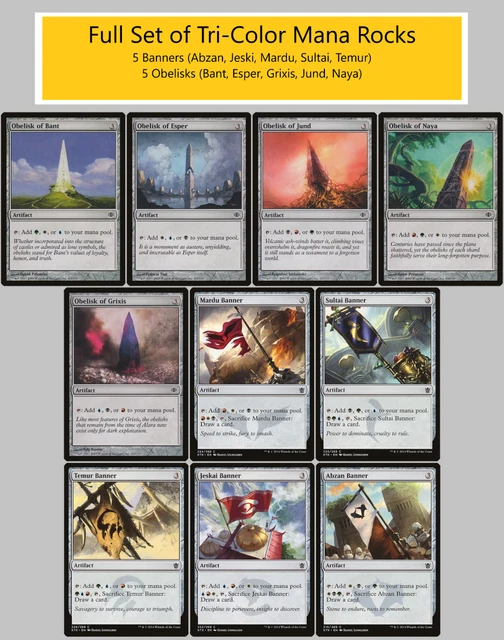 SET OF 10X TRIROCKS TRI-ROCK 3-Color Mana Rocks For Commander MTG Magic ...