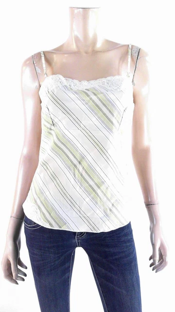 Anchorblue Striped Lace Inset Empire Tank Womens size XL Top Side Zipper DEALS