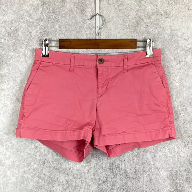 Old Navy womens broken-in everyday twill chino shorts size 0 stretch pink