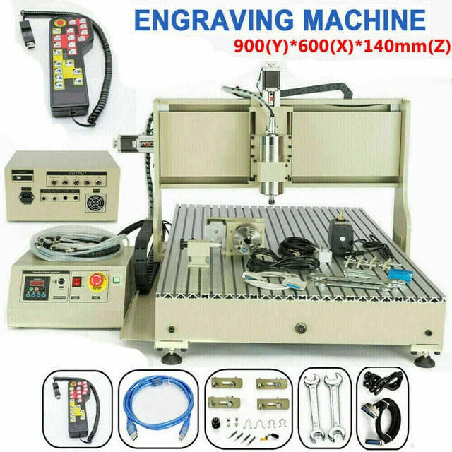 4 Axis 6090 CNC USB Router Engraver Engraving Milling Machine 2.2KW+ Controller