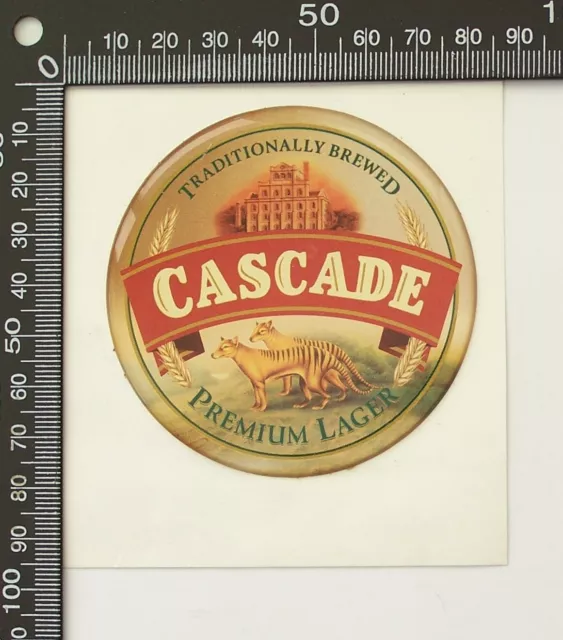 Old Cascade Premium Lager Pub Draught Beer Tap Head Decal Cub Brewery Sticker