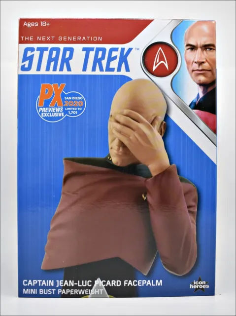Icon Heroes Sdcc 2020 Star Trek The Next Generation Captain Picard Facepalm Bust