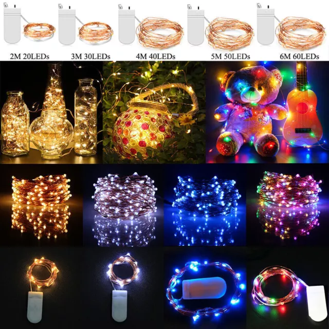20-60 LEDs Battery Operated Mini LED Copper Wire String Fairy Lights Waterproof