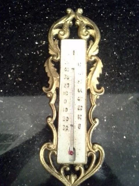 Vintage Cast Iron Thermometer - Wall Mount