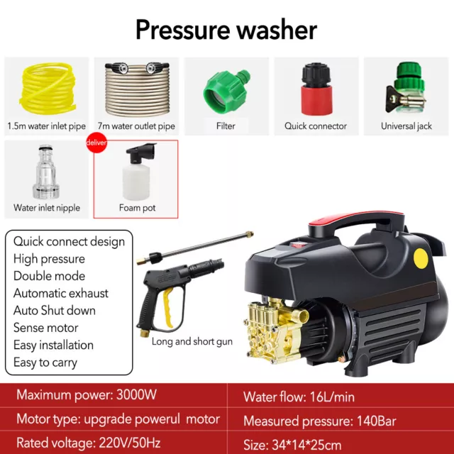 Electric Pressure Washer High Power Jet Wash Garden Car Patio 3500PSI 140BAR AUS