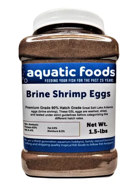 Brine Shrimp Eggs Jar. Premium Grade 90% Hatch Great Salt Lake Artemia Eggs