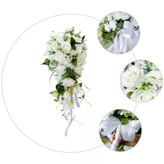 Bouquet damigella d'onore in seta simulato sposa decorazione fiori 3