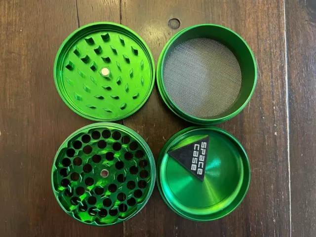 Space Case 63MM Spice Tobacco Herb Grinder -4 Piece- Green