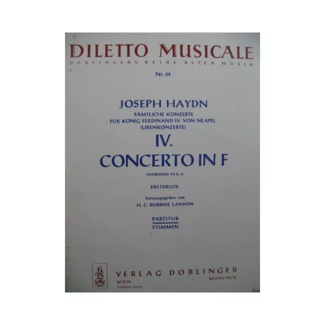 HAYDN Joseph Concerto 4 in F Orchestre