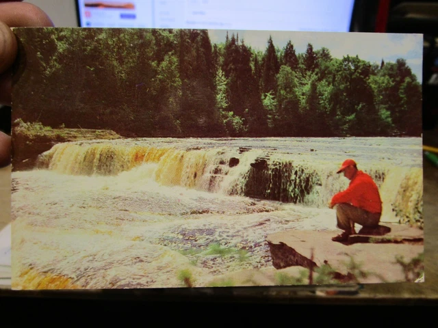 Vintage Old Postcard MICHIGAN Lower Falls Waterfall Tahquamenon River Peninsula
