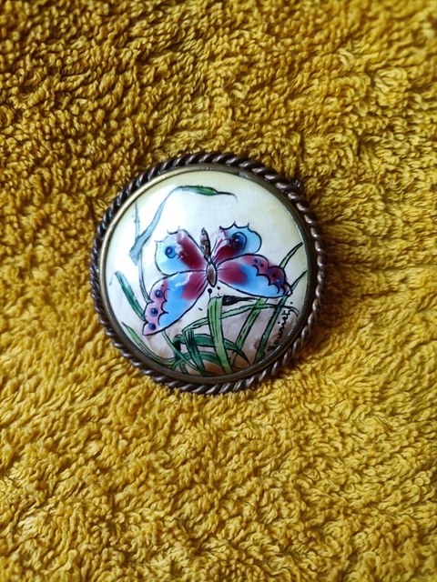 ANCIENNE BROCHE ÉMAUX de Limoges - Signé Jacqueline Bobin - N° 609 EUR