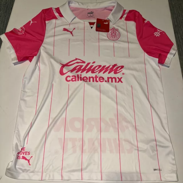NWT! Puma Chivas 21/22 Breast Cancer Awareness Jersey Mexico Liga MX Size XL