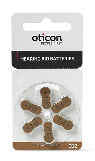 60 x BATERÍAS DE AUDÍFONO OTICON 312 TALLA PR41