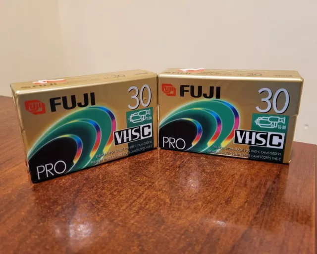 FUJI PRO  New Sealed Two (2)  TC-30  VHSC   Made Japan   CAMCORDER TAPES