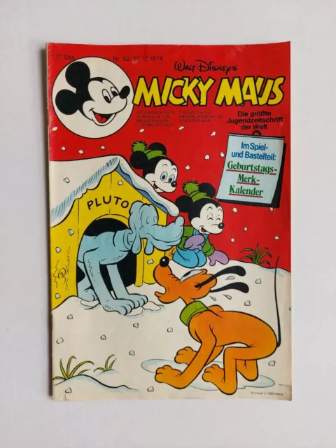 Ehapa - Micky Maus Nr. 52 / 27.12.1978 / Z2+ (ohne Beilage / ohne Schnipp)