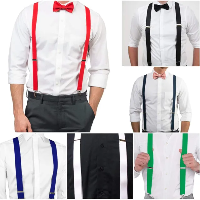 Set 4pz per tuta uomo raso: cravatta collo + tasca quadrata + fiocco + bretelle 2