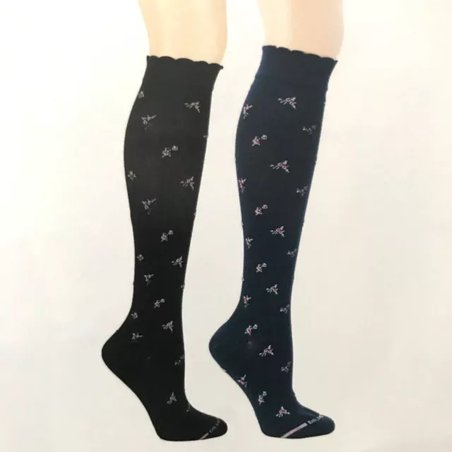 2 Pairs Dr. Motion Mild Compression 8-15mmHg Knee-Hi Women's Socks