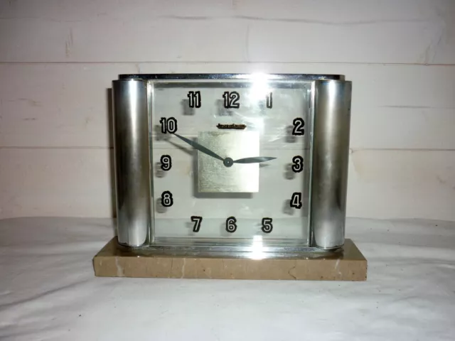 Jaeger Lecoultre rare Pendulette de bureau à colonne art déco 1940 8 jours Clock