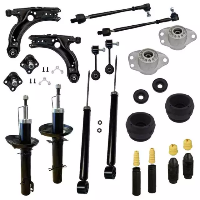 4 Premium Stoßdämpfer Domlager Querlenker Puffer Set vorne hinten für VW Golf 4