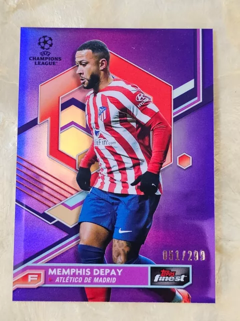 Topps Finest 2023 Memphis Depay Atletico de Madrid 051/299