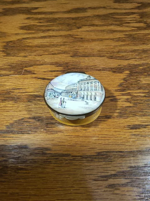 CRUMMLES Enamel Trinket Box Victorian Regent Street London Scene