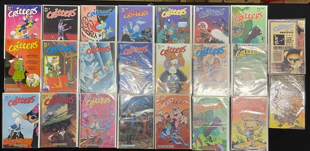 CRITTERS #1-21 (Missing 17) Fantagraphics 1986 Early USAGI YOJIMBO Lot Run Set