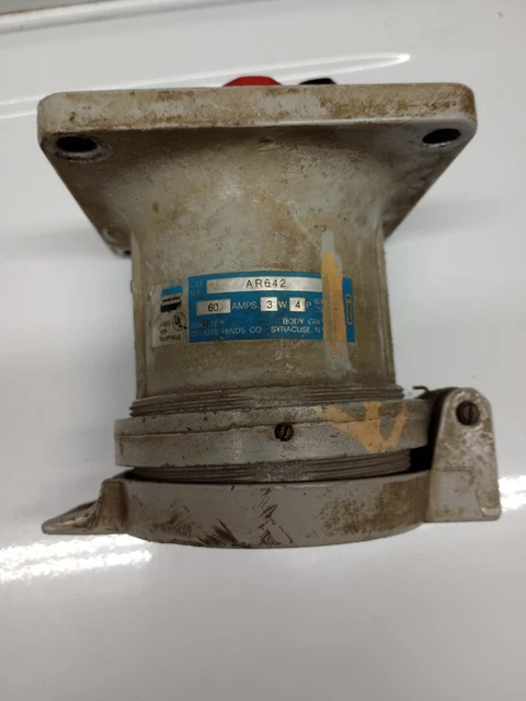 Crouse Hinds Ar642 Arktite Receptacle 60 Amp 3W 4P 1-1/2" Backbox
