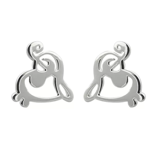 Bass Treble Clef Heart Music Note 925 Sterling Silver Post Stud Earrings