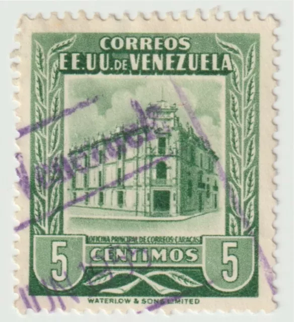 1953 Venezuela - Caracas Post Office "EE. UU. " - 5 C Stamp