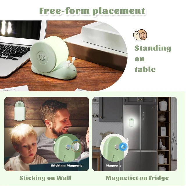 SNAIL NIGHT LIGHT, Cozy Snail Shape Cute Desk Lamp for