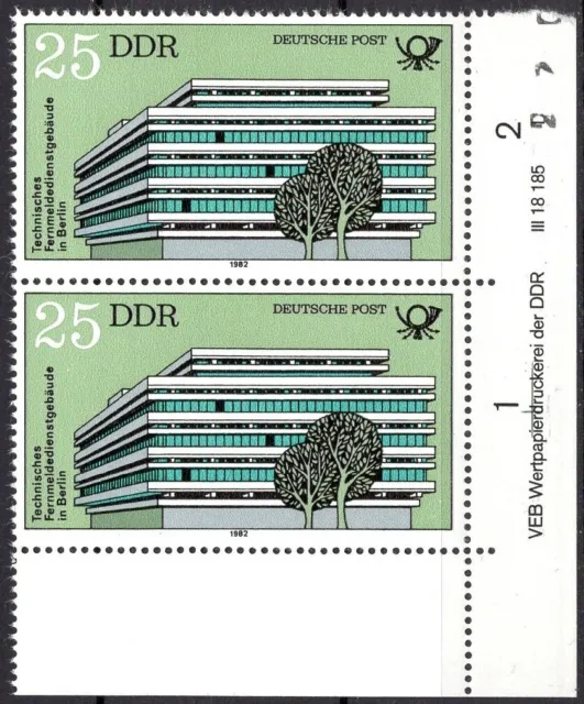 DDR 1982 Mi.Nr. 2674 ** postfrisch Eckrand mit DV Druckvermerk FN 1