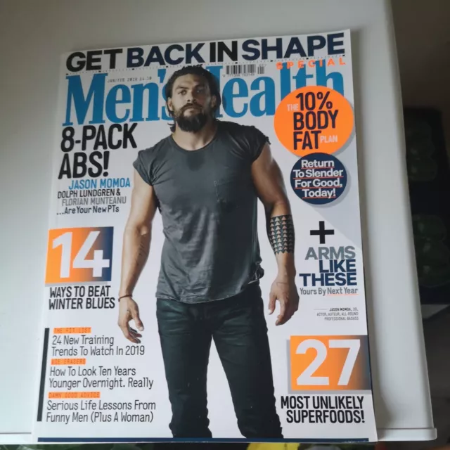 MEN'S HEALTH UK MAGAZINE - JAN / FEB 2019 - JASON MOMOA - like new, unread